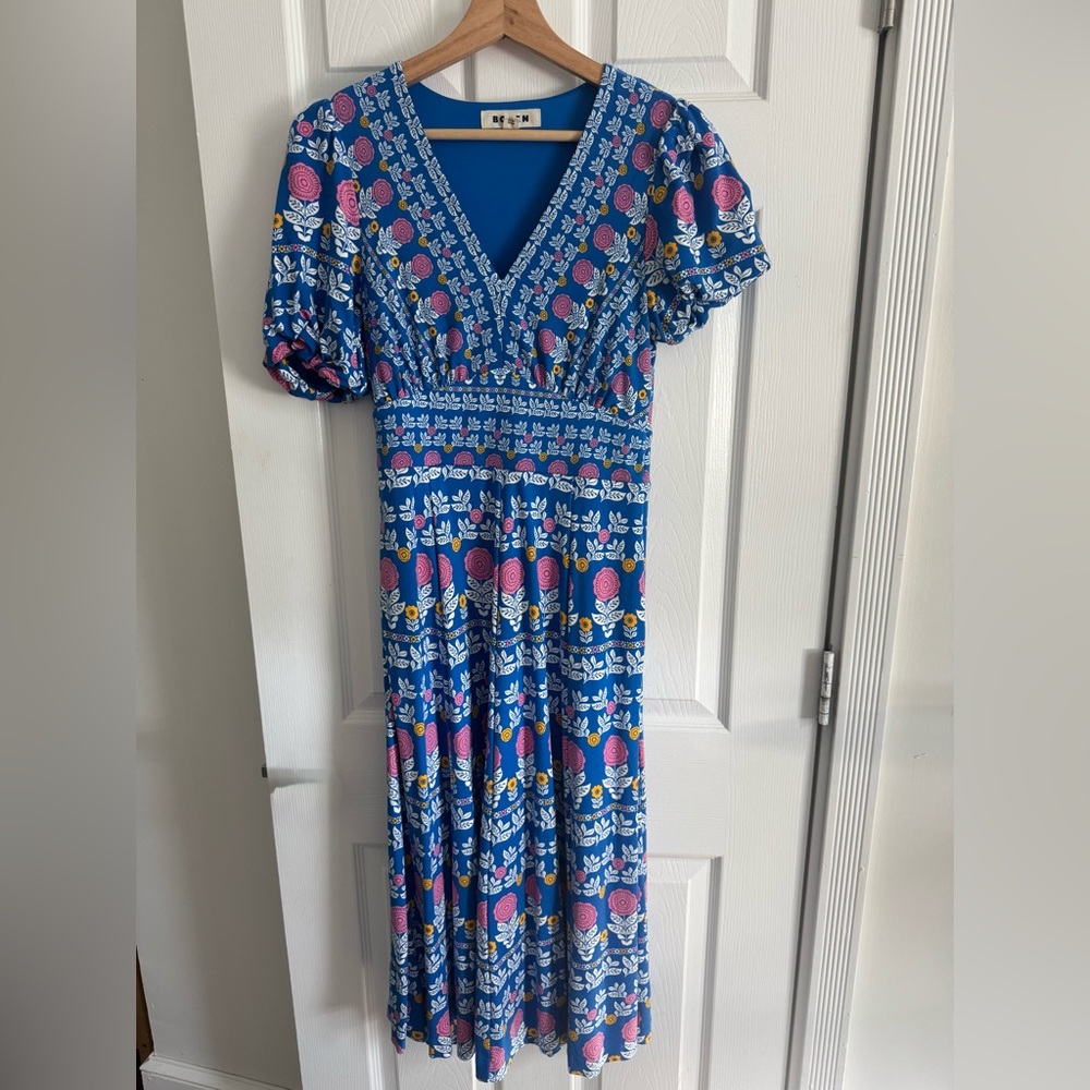 Boden Blue Floral Maxi Dress